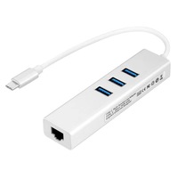 Precio de fábrica 4 en 1 USB 3,0 a RJ45 Gigabit Ethernet adaptador tarjeta de red con 3 concentradores USB 3,0