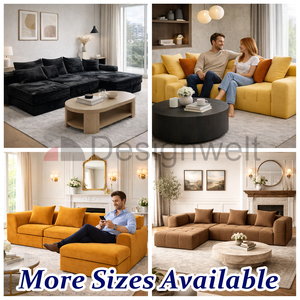 Divano Angolare a L Moderno per <span class=keywords><strong>Soggiorno</strong></span> Grande, Disponibile in Verde, Arancione, Giallo e Altri Colori, Set di Divani Neri - Product Image 4