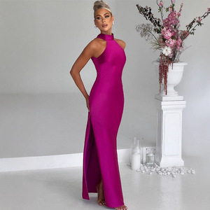 Le produit nouvellement lancé se vend bien. Robe dos nu en satin ajustée pour femme, modèle transfrontalier - Product Image 5