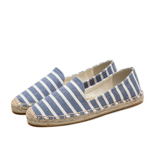 Elegantes Zapatos Planos Azules a Rayas para <span class=keywords><strong>Mujer</strong></span>, Mocasines con Suela de Yute de Estilo Náutico, Calzado Informal y Cómodo para la Playa, Zapatos Espadrilles - Product Image 2