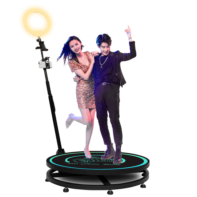 360 Degree Portable Photo Booth with Automatic Spin & HD Camera for Wedding Events Compatible with iPad & SLR in Stock