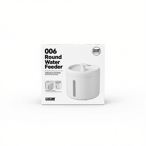 UIGM Distributore d'acqua rotondo da 2000 ml alimentato automaticamente tramite USB per cani, gatti e piccoli animali - Product Image 1