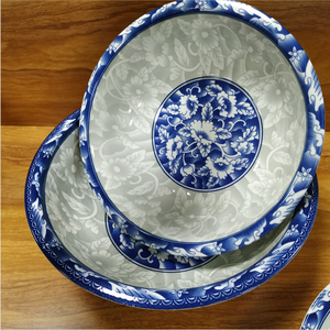 Chaozhou-platos de <span class=keywords><strong>porcelana</strong></span> blanca y azul, juego de platos de <span class=keywords><strong>porcelana</strong></span> personalizados, venta al por mayor de fábrica - Product Image 2