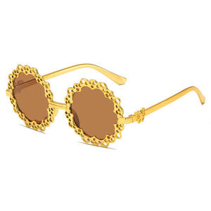 ใหม่แว่นตากันแดดสีทองกลวงยุโรปและอเมริกาแฟชั่นรอบกรอบแนวโน้มแว่นตาแว่นตากันแดดผู้หญิงแว่นตากันแดด <span class=keywords><strong>locs</strong></span> - Product Image 5