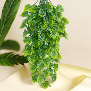 थोक उत्कृष्ट हस्तशिल्प कृत्रिम लटका हुआ पौधा सुरुचिपूर्ण आधुनिक ग्रीन प्लांट डेस्कटॉप सजावट शादी का प्रदर्शन - Product Image 5
