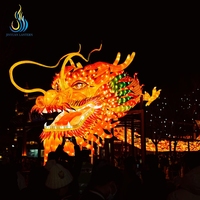 Sculpture de lanterne de dragon géant - Dragon lumineux pour festival chinois, défilés et décorations d'événements