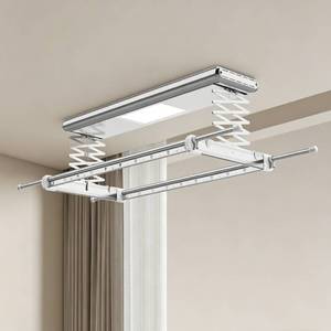 Customized Foldable Intelligent Voice Remote Control <b>LED</b> <b>Lighting</b> Drying Pole with Sterilization for Bathroom Use Clothes Rack - Product Image 4