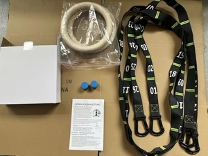 Anneaux de <span class=keywords><strong>gymnastique</strong></span> en bois réglables de 32mm 1.11 Entraîneurs de suspension avec sangles numérotées pour l'entraînement de <span class=keywords><strong>gymnastique</strong></span> - Product Image 5