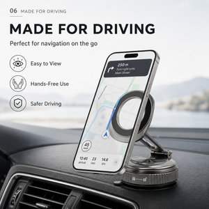 Soporte Magnético Portátil para Teléfono <span class=keywords><strong>de</strong></span> <span class=keywords><strong>Coche</strong></span>, Brazo Metálico Plegable, Base <span class=keywords><strong>de</strong></span> Succión <span class=keywords><strong>de</strong></span> Gel, Aleación <span class=keywords><strong>de</strong></span> Aluminio, Rotación <span class=keywords><strong>de</strong></span> 360°, Certificado RoHS REACH - Product Image 6