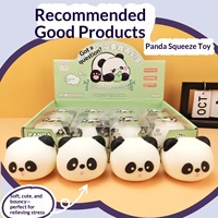 Jouet anti-stress en TPR en forme de tête de panda mignon, balle à presser à récupération lente, adorable jouet moelleux pour les plus de 14 ans