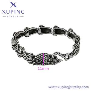 75261 xuping joyería moda simple Cool Black Gun pulsera para hombres joyería de acero inoxidable - Product Image 5