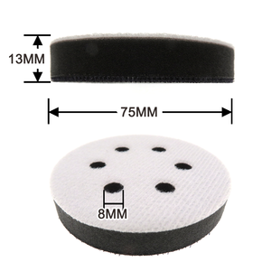 <strong>3Inch</strong> 75mm 6Holes Thick 10mm Soft Cushion Dust-free Pad Hook and Loop Sponge <strong>Interface</strong> Pad for Sander Abrasive Tools Polishing - Product Image 4
