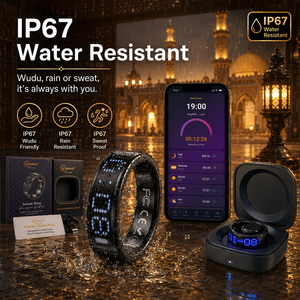 Bague Religieuse Intelligente iTasbeeh avec Affichage LED, Résistance à l'Eau IP67, Autonomie de 3 à 5 Jours, Contrôle par Application - Product Image 3