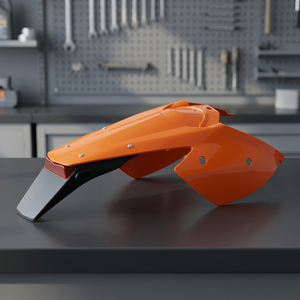 Parafango posteriore in 127 arancione con portatarga per KTM EXC-F 450 accessori per motocicli a 2007 2004 - Product Image 3
