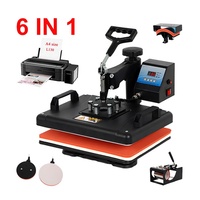 Presse à chaud combinée KM 6 en 1 Machine d'impression par sublimation pour mug et chapeaux Casse-tête T-shirt Imprimante numérique 110 V 220 V