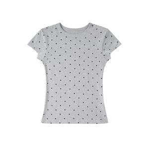 RUICHI T-shirt Corta Estiva da Donna con Stampa Stelle, in Tessuto a Costine Pre-ristretto da 230GSM, Girocollo, Manica Corta Modellante - Product Image 5