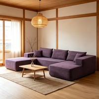 Canapé modulaire moderne sans cadre en velours compressé, dossier capitonné, convertible en lit, pour salon