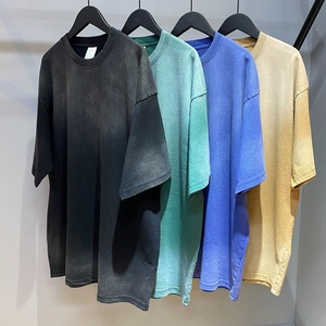 T-shirt Homme en Coton de Haute Qualité, Style Vintage Street, Délavé à l'Acide, Coupe Boxy Courte, Imprimé Numérique – Vente en Gros Fabricant - Product Image 1