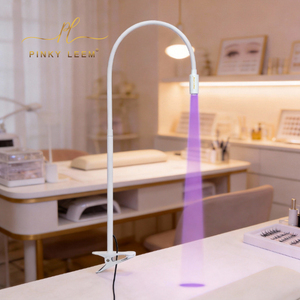 Lámpara LED UV de Escritorio con Clip, 5W 405nm, para Curado de Extensiones de Pestañas Pinky Leem, Lámpara LED UV Blanca con Abrazadera - Product Image 2