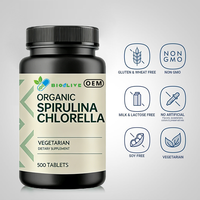 Prix de gros OEM Marque privée 100% pur naturel Qualité alimentaire HALAL 500 comprimés 1000mg Spiruline Chlorelle pour adultes