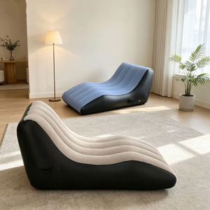 <b>Inflatable</b> Eco PVC Flocking <b>Sofa</b> Lounge Chair-Modern Design Waterproof Portable Foldable Camping Hiking Travel Outdoor Use - Product Image 2