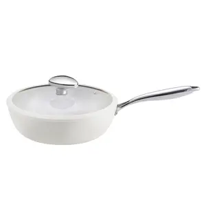 2024 Induction 28cm casserole antiadhésive Wok Pot enduit valeur maison Wok coquille porcelaine blanc cuisson Wok