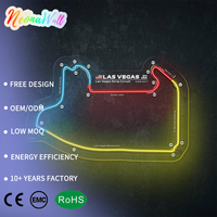 Dekorasi Dinding LED Neon Sign Las Vegas Black Edition untuk Garasi, Bar, Pecinta Mobil, Penggemar Balap, Klub, Rumah, Kamar, Hadiah