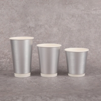 Gobelet en papier de fête écologique pour jus personnalisable 8-16oz jetable Double couche de papier d'aluminium argenté en feuille d'or pour le café
