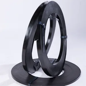 32MM black painted packing steel strapping band Oscillated wound black waxed metal strapping