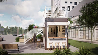 Maison préfabriquée en acier au design moderne et luxueux, avec porte coulissante, pour usage en restaurant et hôtel, vente en gros sur mesure