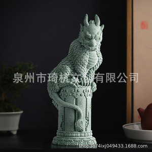 เสาหินลายมังกรสไตล์จีนสำหรับตกแต่งบ้าน โต๊ะทำงาน ตู้ปลา ของตกแต่งภูมิทัศน์ ทำจากเรซินสังเคราะห์ ดีไซน์คลาสสิก - Product Image 4