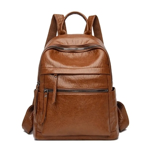 Manufacturer Custom Wholesale Quality <strong>Brown</strong> <strong>Backpack</strong> Bag Female Leather Back Packs Large Vintage Pu <strong>Backpack</strong> for Women - Product Image 1