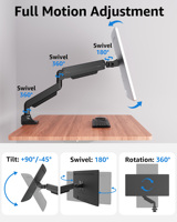 MOUNTUP 17-49 pouces Écran d'ordinateur Support de bureau rotatif pour moniteur Bras de moniteur unique