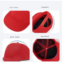 Gorras de Béisbol Planas Bordadas para Hombre con Logo Personalizado Snapback Ajustable y Bordado 3D