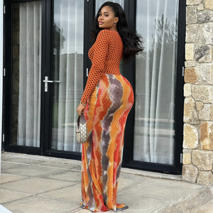 Abito Lungo da <span class=keywords><strong>Donna</strong></span> con Stampa, Vestito Aderente Maxi <span class=keywords><strong>Taglie</strong></span> Forti, Taglia S-2XL - Product Image 2