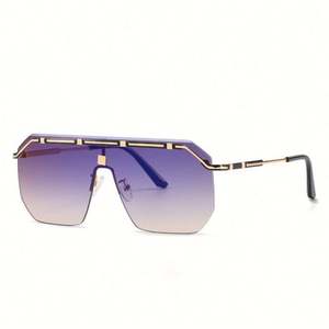 Nouveautés 2021, lunettes de soleil vintage en métal pour hommes, lunettes de soleil carrées sans monture UV400 - Product Image 6