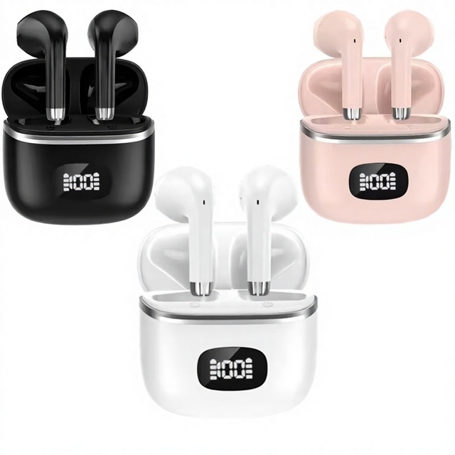 LED Display TWS Wireless Earbuds ABS Sports Headphones IPX7 Waterproof Touch Control for Business Gift
