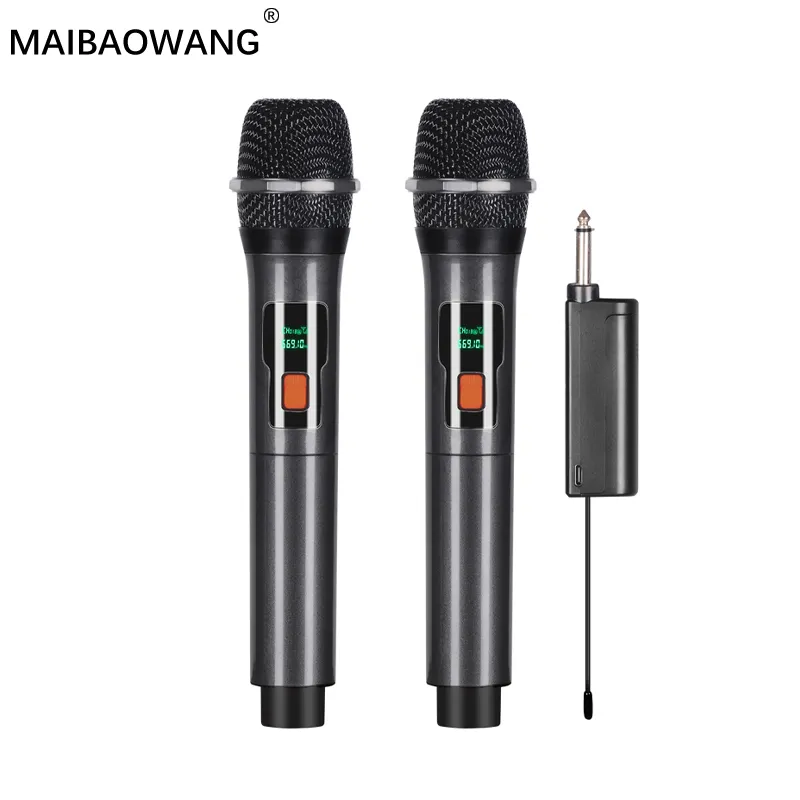 Çin fabrika OEM ev KTV USB şarj edilebilir en iyi UHF kablosuz mikrofon hoparlör Karaoke için