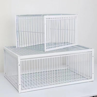 Cage à oiseaux portable d'extérieur en fer, design simple et robuste, montage facile, double entrée, boîte de transport galvanisée, toutes saisons, pour animaux de compagnie
