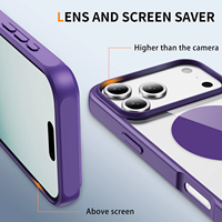 Coque de protection intégrale compatible avec iPhone 18 17 16 Pro Max, cadre bicolore, dos transparent, aimant intégré, prise en main confortable