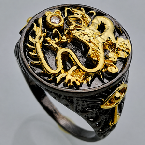 Anello a Forma di Drago per Uomo, Stile Hip Hop e Rock, Anello Nero da Indossare, Gioiello Creativo e alla Moda - Product Image 5