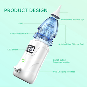 Aspirador Nasal para Bebés, Sistema de Irrigación Nasal Automático para Recién Nacidos, Aspirador Nasal Eléctrico Impermeable para Bebés - Product Image 5