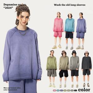 Camiseta de Jersey de gran tamaño para hombre de la marca Chao, Sudadera con capucha con estampado de Color sólido de punto pesado de 270g, aspecto de lavado sucio para hombre viejo - Product Image 6