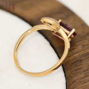 Custom Romantic <b>Fine</b> <b>Rings</b> Au750 18K Real Gold Solid Wedding Bands 10K 14K 18K Nature Siberite Jewelry - Product Image 3