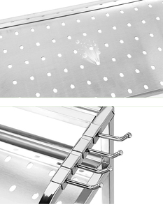 304 à 2 couches en acier inoxydable étagère à épices W35cm + H59.5cm avec 4 vis mais sans hacher boulon d'insertion - Product Image 5