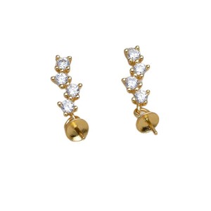 Boucle d'oreille de luxe en argent S925 JG5954, accessoires de bricolage pour bijoux en perles, plateau vide semi-fini 10-13 pour la fabrication de bijoux - Product Image 5