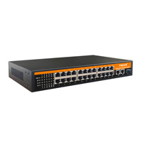 Conmutador PoE Pasivo No Estándar TiNCAM Gigabit con 24 Puertos 10/100M, 2 Puertos Uplink 10/100/1000Mbps, 1SFP, VLAN, para Sistemas de Intercomunicación en Edificios