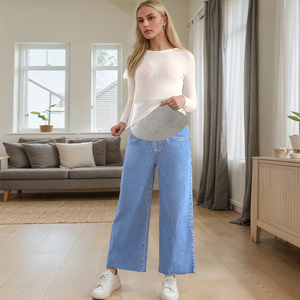 Pantalones de Maternidad Ajustables de Cintura Alta para Mujeres Embarazadas, <span class=keywords><strong>Ropa</strong></span> de Maternidad Cómoda al por Mayor para Mujeres Embarazadas - Product Image 2
