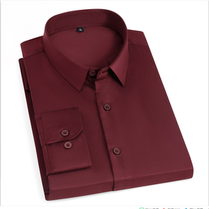 <span class=keywords><strong>Camicia</strong></span> a Maniche Lunghe da <span class=keywords><strong>Uomo</strong></span>, Slim Fit, Senza Stiratura, Casual, in Seta Elastica, per Uomini Giovani e di Mezza Età - Product Image 2