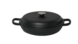 Diseño de tendencia, <span class=keywords><strong>cazuela</strong></span> aislada de hierro fundido de 30cm, olla redonda grande y poco profunda de fabricantes de fábrica - Product Image 2